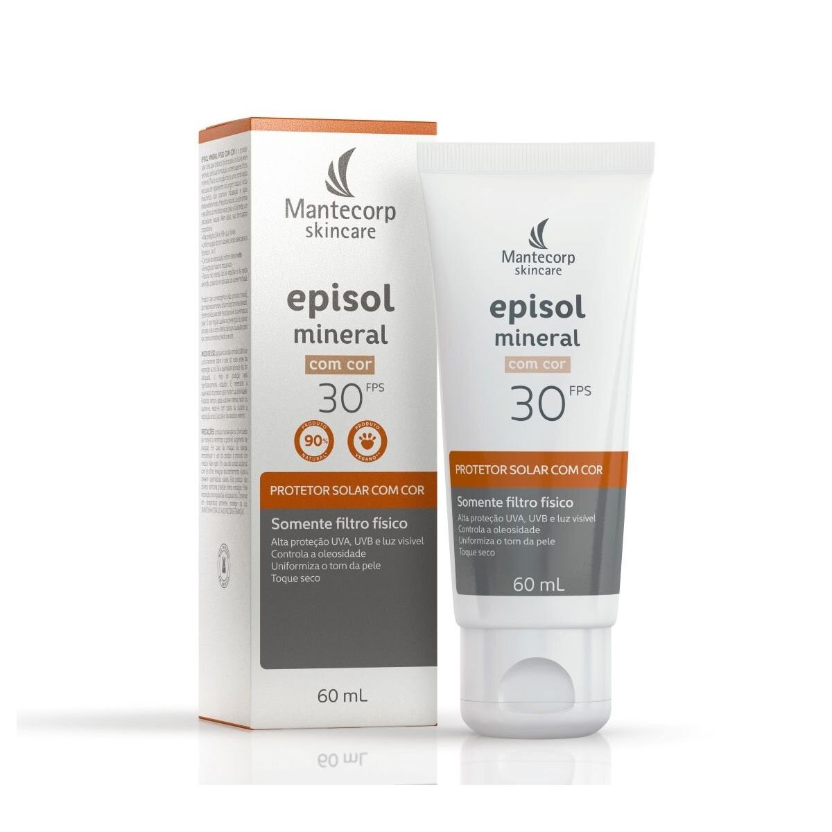 Protetor Solar Episol Mineral FPS 30 Com Cor 60ml